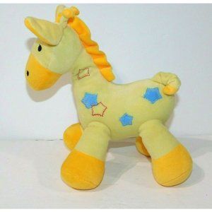 Carters Yellow Giraffe 10" Plush Red Blue Stars Stuffed Lovey Toy Baby Infant